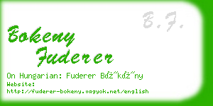 bokeny fuderer business card